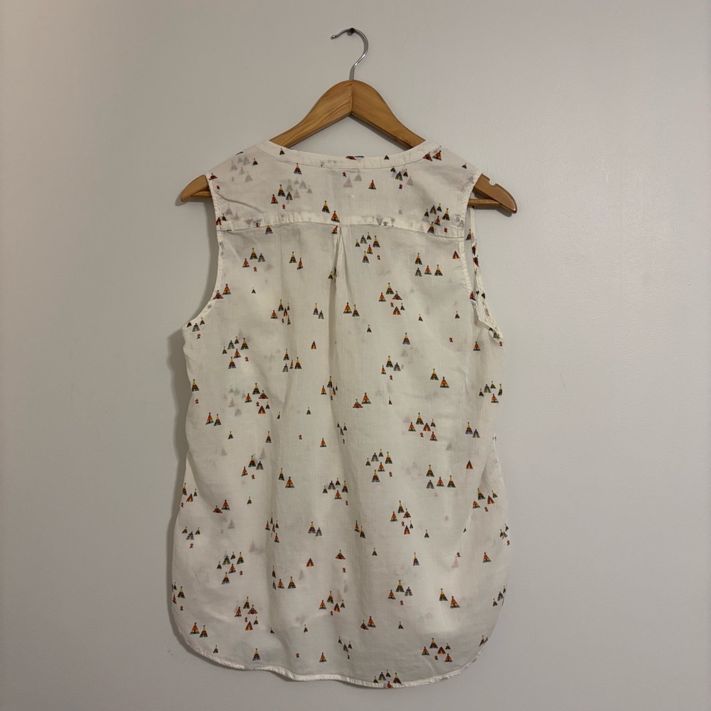 Eddie Bauer Teepee Print Button-Front Tank - Size Large - Picture 7 of 12